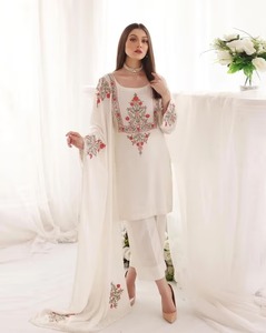 Conjunto de Salwar Kameez de Estilo Tradicional Pakistaní para Mujer, con Bordado Elaborado, Tela Georgette, Corte Ajustado, Precio al por Mayor, Étnico - Product Image 1