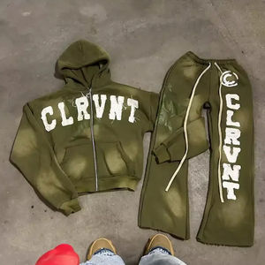 Ensemble de survêtement personnalisé pour homme, streetwear, 400 g/m², 2 pièces, en coton technique, sweat à capuche, survêtements pour homme - Product Image 6