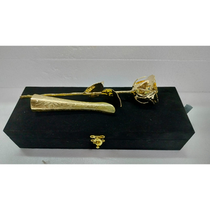 Rose plaquée or 24 carats en gros, fleur naturelle préservée de qualité supérieure, fournisseur de roses métalliques plaquées or pour la Saint-Valentin et les anniversaires - Product Image 5