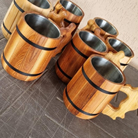 Boccale da Birra Classico Artigianale in Legno Ecologico da 20 oz, Stile Antico Marrone, con Logo Personalizzato e Cannuccia