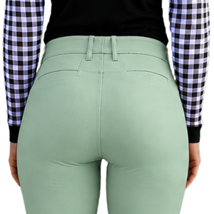Pantalon d'équitation pour femme vert sauge, taille haute, extensible, avec grip aux genoux, pour entraînement et compétition, vêtements de sport professionnels - Product Image 6