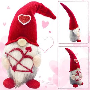 2 Pezzi Gnomo Cupido Rosso Illuminato, Decorazione per la Casa per San Valentino, Elfo Tomte Scandinavo, Elfo di Peluche Svedese dal Design Nordico - Product Image 6