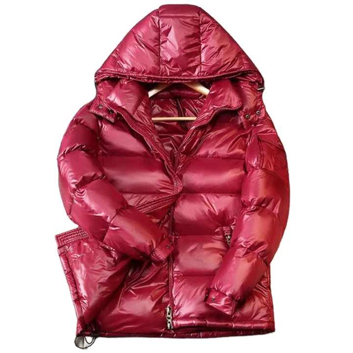 2025 Men's Blue Duck Brand Thermal Puffer Jacket Warm Winter Overcoat Detachable Hood Shiny Coat Solid Pattern Male Overcoat