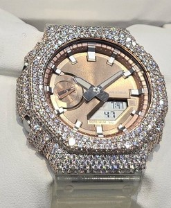 High End GA2100 Custom Iced Out Watch Metal <b>Case</b> Stainless Steel Luxury CasiOak Mod Upgrade Kit Full Metal Stainless Steel <b>Case</b> - Product Image 6