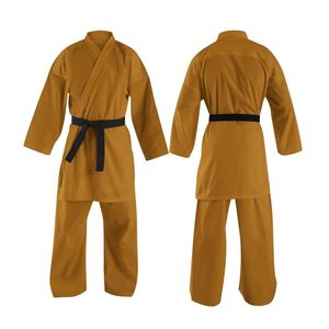 Uniforme de Artes Marciales Amarillo Mostaza, Kimono Tradicional de Karate para Entrenamiento de Estilo Shotokan y Goju Ryu, Conjunto Completo - Product Image 3