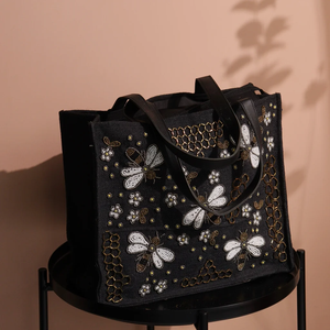 Sac fourre-tout durable et personnalisé à rayures perlées, sacs en perles acryliques faits à la main et colorés, faciles à transporter - Product Image 2