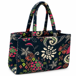 Bolso de mano de lona con estampado floral bohemio, bolso de compras con parte superior abierta, estilo para todas las estaciones - Product Image 1