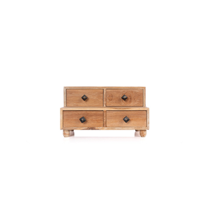 4 Spacious Wood Drawers Step Chest Small Size Storage Boxes & <b>Bins</b> for Convenient <b>Bedroom</b> Organization Small Wooden Box - Product Image 3