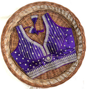 Chemisier moderne à col en V avec fil à paillettes Broderie tissée et décorative à la mode pour les mariages - Product Image 6