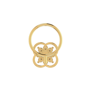 Piercing de nez en or 14 carats avec diamant de 0,06 carat, motif floral ethnique, couleur HI, brillance VS-SI, bijoux fins pour femmes - Product Image 5