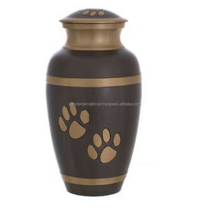 Urnes funéraires en laiton de haute qualité avec doublure design urnes funéraires en métal fini marbre or et gris pour cendres humaines - Product Image 4