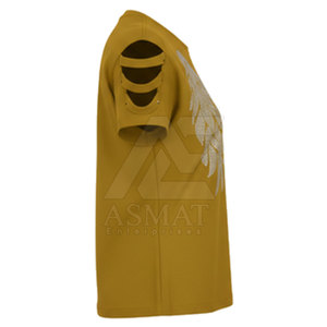 T-shirt élégant et tendance pour femme, orné de strass, manches courtes, col rond, tee-shirt scintillant et original - Product Image 3