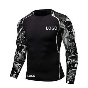 RUSH GUARD T-shirts de compression à manches longues en polyester 100% écologique 220g pour hommes et femmes avec sublimation personnalisée - Product Image 1