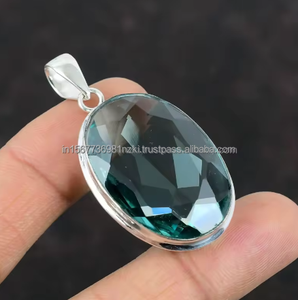 Bijoux en pierres précieuses Aqua Apatite 925 pendentif en argent sterling massif bijoux faits à la main pendentif en argent Apatite pour cadeau d'anniversaire - Product Image 3