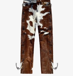 Pantalon en cuir de vachette pour homme, coupe tendance, durable, en cuir véritable, fabrication OEM, vente en gros directe d'usine - Product Image 4