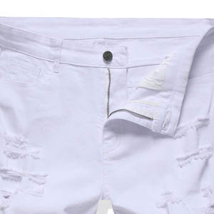 กางเกงยีนส์ขาสั้นทรงตรงเอวกลางสไตล์วินเทจสำหรับผู้ชาย ผ้ายีนส์ฟอกแบบดิสเทรสสั่งทำพิเศษจากโรงงาน เหมาะสำหรับฤดูร้อน - Product Image 6