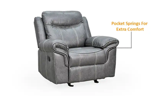 Fauteuil inclinable Royaloak Sepang moderne en similicuir malaisien en forme de L, une place, avec fonction bascule et rembourrage en mousse, idéal pour villa - Product Image 3