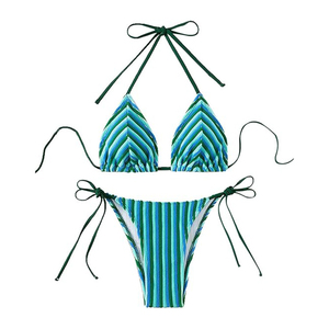 Ensemble de bikini tendance pour femmes, imprimé floral, push-up, deux pièces, maillot de bain de luxe, motif floral, maillot de bain chic en ligne - Product Image 5
