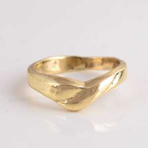 Anillo Geométrico Moderno de Oro de 9K, Anillo de Boda Unisex, Diseño Sencillo, Joyería de Moda - Product Image 5