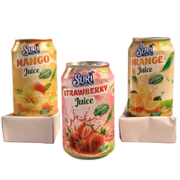 Jus de fruits tropicaux Suri 330ml en canette, boisson aux fruits naturelle, pureté 70%, 100 Brix, origine Vietnam (ELLY-WA +84 82 95 26 179)