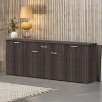 Buffet moderne à 4 portes et 1 tiroir en panneaux de bois, 3 étagères, pour salon, cuisine, bureau à domicile, rangement, modèle FURNIZONE 3205