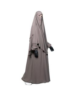 Vente en gros OEM : Ensemble Abaya et Khimar à trois couches pour femmes musulmanes, avec broderie personnalisée, tissu de qualité supérieure, faible MOQ - Product Image 4
