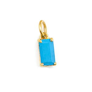 Emerald Quartz Baguette Shape Gemstone Charm Rectangular Natural Stone Silver Plated Pendant Jewelry for Necklace and <b>Earring</b> - Product Image 5