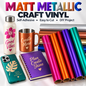 Matt Metallic Waterproof Glossy Adhesive Vinyl PVC Film <b>Sticker</b> <b>Sheet</b> 25x30.5cm Custom Labels Craft DIY Projects Decoration - Product Image 1