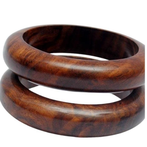 Brazalete de Madera Hecho a Mano, Forma Redonda, Brazalete de Madera Elegante, Brazalete de Regalo para Mujer, por AFZA ENTERPRISES - Product Image 3