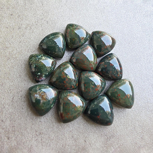 Cabochon en hématite AAA+ taille trilobé, pierre précieuse calibrée à dos plat, pour la fabrication de bijoux - Product Image 2