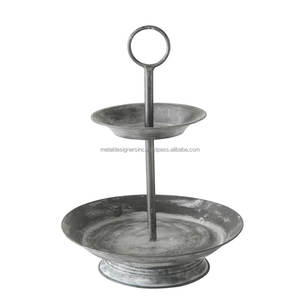 Ensemble de 3 supports à gâteaux ronds côtelés en métal galvanisé Outils de vaisselle au design simple et attrayant - Product Image 5