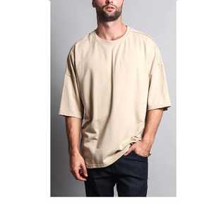 เสื้อยืดคอตตอนคุณภาพสูงทรงดรอปโชว์เดอร์สไตล์วินเทจฟอกสีแบบ Stone Acid Wash สำหรับผู้ชายและผู้หญิง เสื้อยืดโอเวอร์ไซส์แบบสั่งทำได้ - Product Image 2