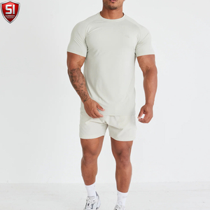 Shorts Bermuda pour Homme en Tissu Polaire Nylon/Acrylique Gris Clair, Taille Haute Élastique, Respirant, Écologique, Style Hip Hop - Product Image 3