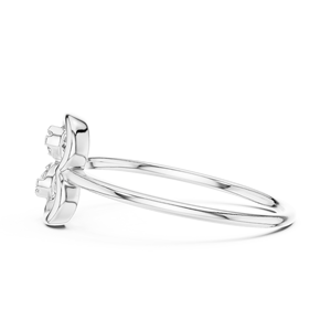 ROYAL HEART LAB GROWN DIAMOND WOMEN'S <b>RING</b> <b>SET</b> in 18KT WHITE <b>GOLD</b> RHODIUM PLATED MINIMALIST ENGAGEMENT PARTY GIFT DAILY USE - Product Image 4