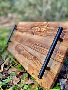 Plateau à thé en bois fait main pour le café et les collations - Product Image 4