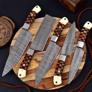 LEGACY BLADES Custom 67 Layer Damascus Kitchen <b>Knife</b> <b>Set</b> 5 Piece Professional Chef <b>Knives</b> Wooden Handle OEM ODM Factory Price - Product Image 4