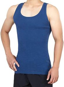 STELLAR Débardeur de sport décontracté pour homme, col rond, 100% coton respirant, 120g, options multi-positions, couleur unie - Product Image 3