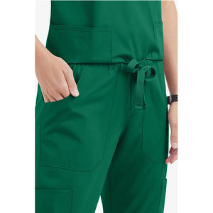 ชุดยูนิฟอร์มพยาบาลแบบใหม่ ราคาโรงงาน ขายส่ง ดีไซน์เรียบง่าย เอวยางยืดพร้อมเชือกผูก ทรงเข้ารูป ยืดหยุ่นได้ ชุดสครับสำหรับผู้หญิง - Product Image 5