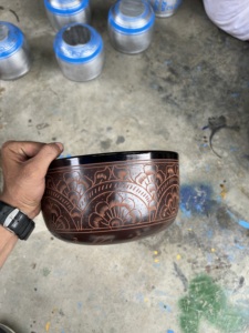 Customized Antique Meditation Sound Therapy Singing Bowl Aluminum Hand-<b>Engraved</b> Metal Crafts Healing <b>Tool</b> - Product Image 4