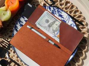 Porte-Comptes en Cuir Véritable Multi-Poches pour Restaurant, Présentoir Double pour Factures et Reçus LBH-0093 - Product Image 5