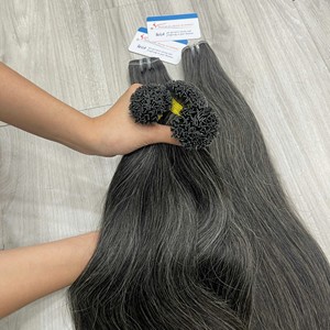 Extensiones de Cabello Humano K Tip de Vietnam con Cutícula Alineada, Sin Enredos, Sin Caída, Gris Natural, Cabello Liso - ¡Mejor Venta 2026! - Product Image 2