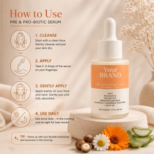 Suero Facial Prebiótico y Probiótico con Logotipo Personalizado para Reparación de la Barrera Cutánea e Hidratación Profunda - Product Image 5