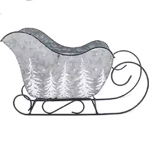 Traîneau de Noël en bois naturel pour usage intérieur, support décoratif de table pour bonbons et chocolats, chariot de Père Noël tendance - Product Image 2