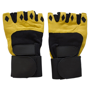 Guantes de levantamiento de pesas de silicona antideslizantes con diseño de panal y soporte extendido para la muñeca - Guantes transpirables de medio dedo para entrenamiento de fuerza - Product Image 2