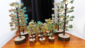 ลูกปัดคริสตัลอาเกต1000คุณภาพระดับพรีเมี่ยมทำด้วยมือหินอัญมณีล้ำค่าจากธรรมชาติแกะสลักอินเดียตกแต่งบ้านต้นฮวงจุ้ย - Product Image 3