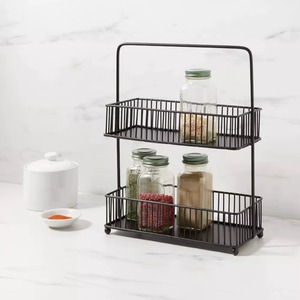 Multipurpose <b>rack</b> for <b>dishes</b>, fruits, and kitchen tools elegant black finish adds a stylish touch - Product Image 2