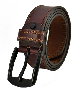 Ceinture en cuir sur mesure pour homme, ceintures en cuir véritable à double couture, boucle de haute qualité, 100% cuir - Product Image 5