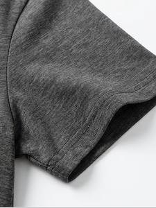 T-shirt d'été à manches courtes pour homme, col rond, en tissu polyester/coton, logo sur le devant, vêtement décontracté pour la maison, provenance du Bangladesh - Product Image 5