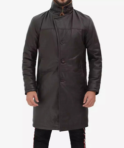 Men's 100% Real Lambskin Leather Coat Winter Shearling Long Coat Smart Casual Style Loose Fit for All Seasons Breathable Feature - Product Image 2