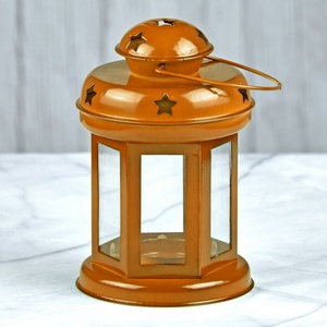 Linterna de Metal estilo marroquí hecha a mano azul claro con elegantes acentos axiomáticos para el hogar de Navidad propósito decorativo - Product Image 6